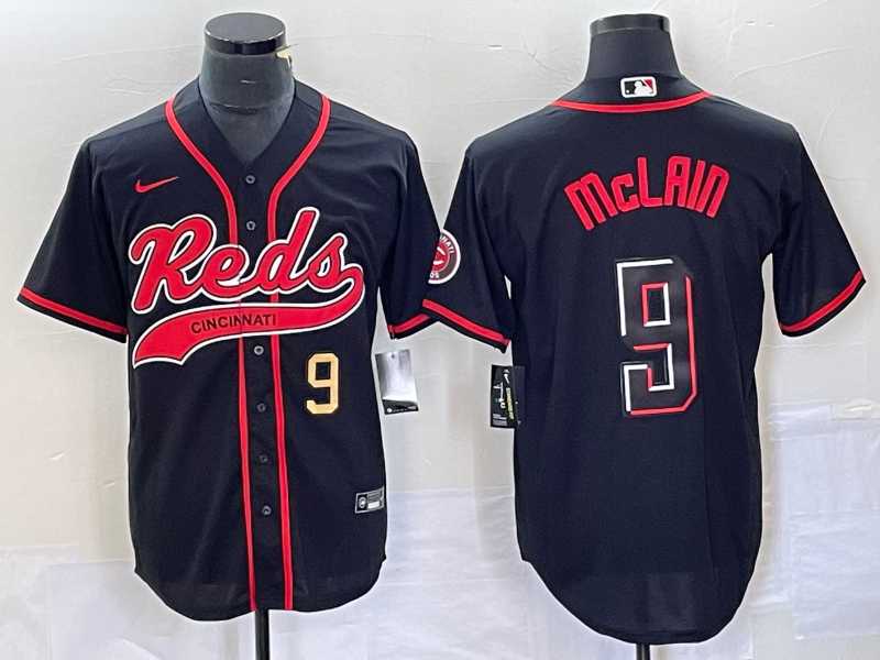 Mens Cincinnati Reds #9 Matt McLain Number Black 2023 City Connect Cool Base Stitched Jersey->cincinnati reds->MLB Jersey